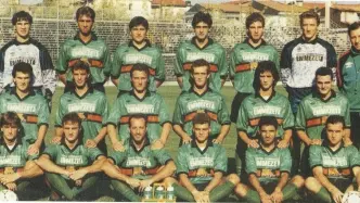 In piedi: Bosaglia, Lizzani, R. Rossi, Fasce, P. Poggi, Menghini, Zaccheroni. Fila centrale: Perrotti, Civeriati, Filippini, Castelli, Frascella, Filippi. Seduti: A. Poggi, Bertoni, Gobbo, Mastrantonio, Armenise, M. Rossi,