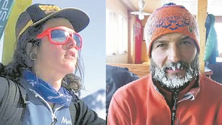 Arianna Sittoni, 30 anni, morta nella valanga sul Lagorai. A destra Guido Trevisan, il 46enne originario di Noale, sopravvissuto