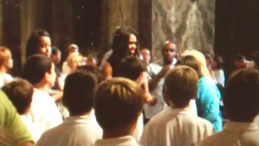 Michelle Obama in Basilica assieme al coro dei giovani cantori di New York