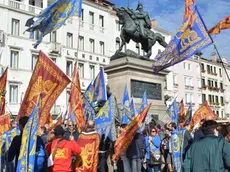 Interpress/Mazzega Venezia, 22.10.2016.- Venetisti in Riva degli Schiavoni Monumento Vittorio Emanuele