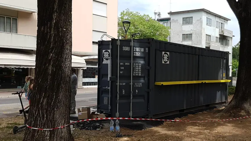 Il container farà da base, solida e sicura, al nuovo bar per i bambini ai giardini di via Piave