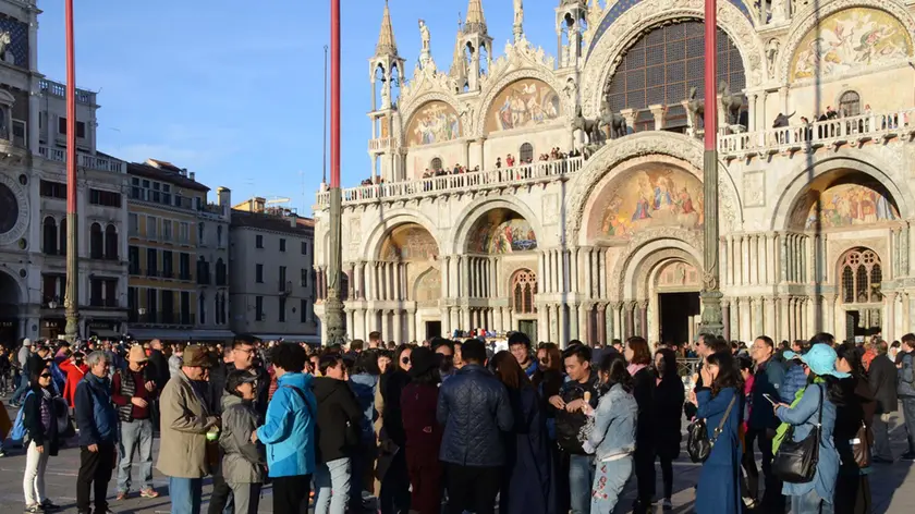 Interpress/Mazzega Venezia, 31.10.2017.- Turismo in Piazza San Marco