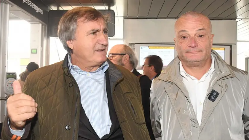 Il sindaco Luigi Brugnaro e l'amministratore delegato di Avm Actv, Giovanni Seno