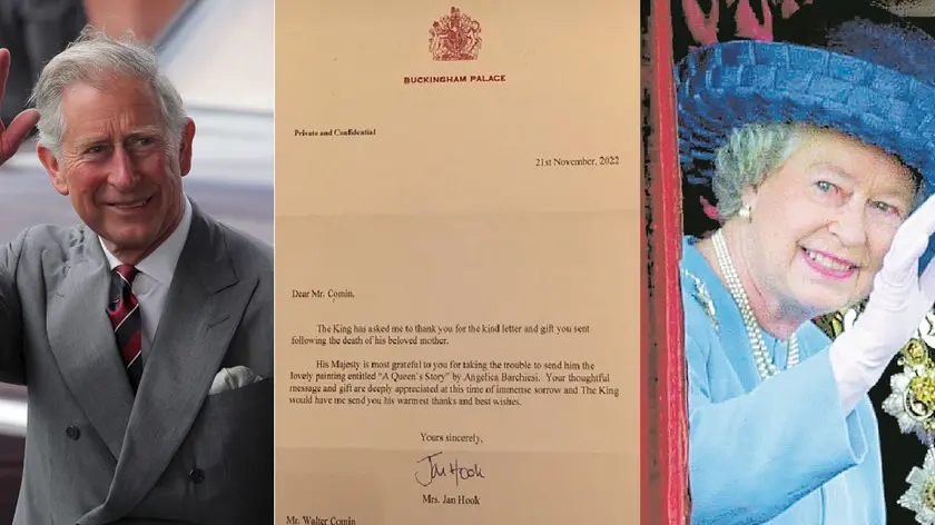Re Carlo III d'Inghilterra, la lettera fatta arrivare da Buckingam Palace alla compagnia teatrale di San Donà e un bel ritratto della Regina Elisabetta II
