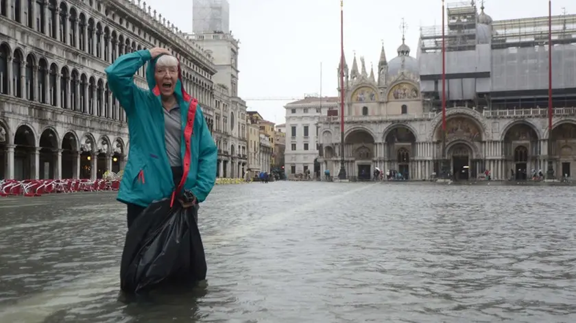 Interpress/M.Tagliapietra Venezia 05.11.2014.- Acqua alta In piazza San Marco