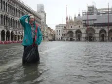 Interpress/M.Tagliapietra Venezia 05.11.2014.- Acqua alta In piazza San Marco