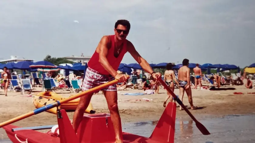 Carlo Mionetto quando era bagnino
