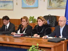 COLUCCI - DINO TOMMASELLA - CAVALLINO - PRESENTAZIONE DELLA SITUAZIONE ATTUALE PER IL PASSAGGIO ALL'ULSS 4 - DA SX FILIPPO -SINDACO NESTO - TAGLIAPIETRA ASSESSORE SANITA' - PIANOZZA