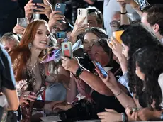 Jessica Chastain sul red carpet della Mostra del Cinema di Venezia