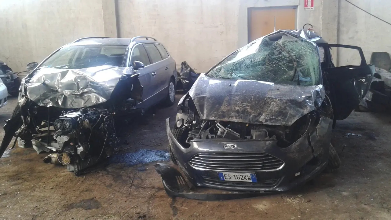 Le auto coinvolte nell'incidente