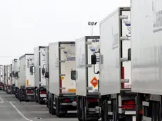 Decine di tir fermi durante uno sciopero degli autotrasportatori in una foto di archivio. Si prepara una settimana complicata per chi viaqgia su gomme a causa dello sciopero dei tir deciso da Trasportounito con un fermo che scatterà alla mezzanotte di oggi e si protrarrà fino alle ore 24 di venerdì. I maggiori danni economici si possono avere per il blocco dei porti.MORELL - ANSA