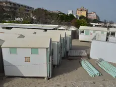 Interpress/M.Tagliapietra Venezia 05.06.2016.- Spiaggia Miramare, Lido di Venezia. Capanne sottoposte a sequestro preventivo.