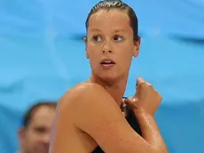 Federica Pellegrini of Italy reacts after the final of the Women's 200m Freestyle event during the Swimming competition held at the Aquatics Center during the London 2012 Olympic Games in London, England, 31 July 2012. ANSA/ETTORE FERRARI