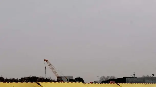 Interpress/Mazzega Morsego Venezia. 28.11.2014.- Sistema MOSE, alzate questa mattina le 21 paratoie tra l'isola nuova e Punta Sabbioni.- Nella foto i cassoni emersi visti da lato mare