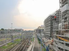 Foto Agenzia Candussi/ Furlan/ Mestre, Via Ca' Marcello/ Veduta dei cantieri per la costruzione dei nuovi alberghi