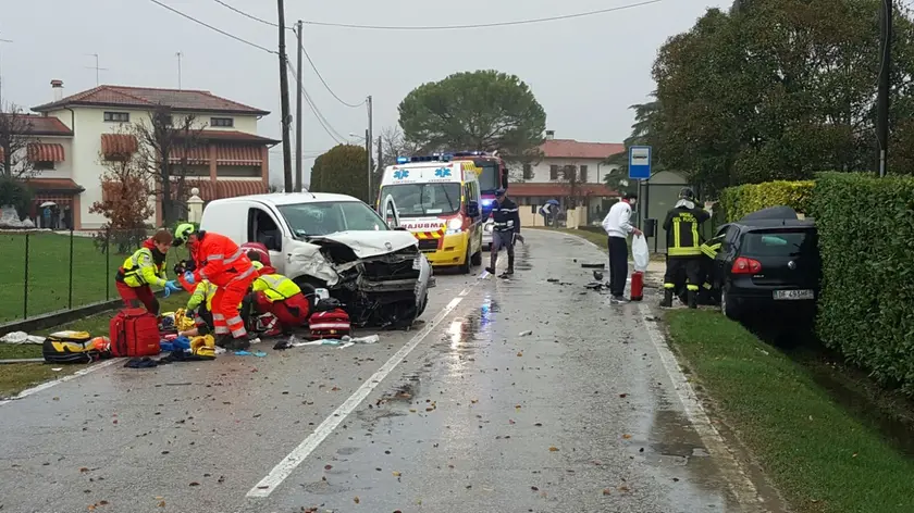 L'incidente di Sacile (Foto dal Messaggero Veneto)