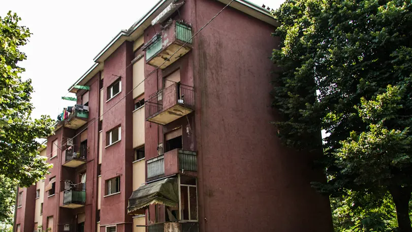 I danni delle palazzina di via Murialdo a Marghera. Nella foto l'ingresso della palazzina.