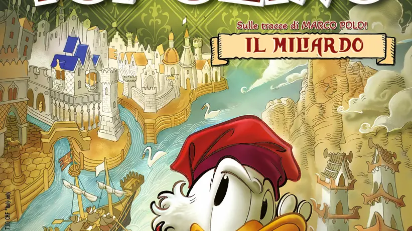 Paperino nelle vesti di Marco Polo sulla copertina del prossimo numero di Topolino