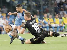 Il giallo a Heymans che placca Insigne lanciato a rete