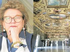 La direttrice Gabriella Belli e il salone di Palazzo Ducale dei Musei Civic