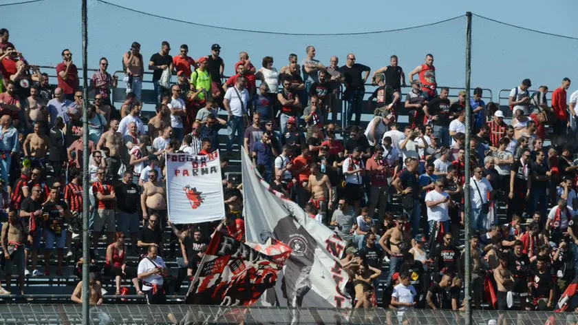 Tifosi del Foggia allo stadio Penzo (foto Interpress)