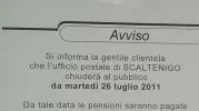 Il cartello della chiusura