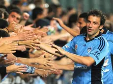 (FILE) Sydney FC's Alessandro Del Piero celebrates with the Sydney FC fans after their round 13 A-League win against the Central Coast Mariners at Allianz Stadium in Sydney, Australia, 27 December 2012. .ANSA/DEAN LEWINS