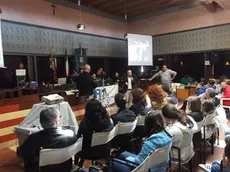 I ragazzi durante il collegamento con la Stazione Spaziale