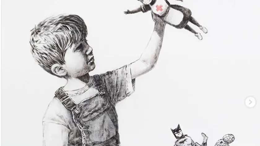 Il disegno che Banksy ha dedicato alle infermiere