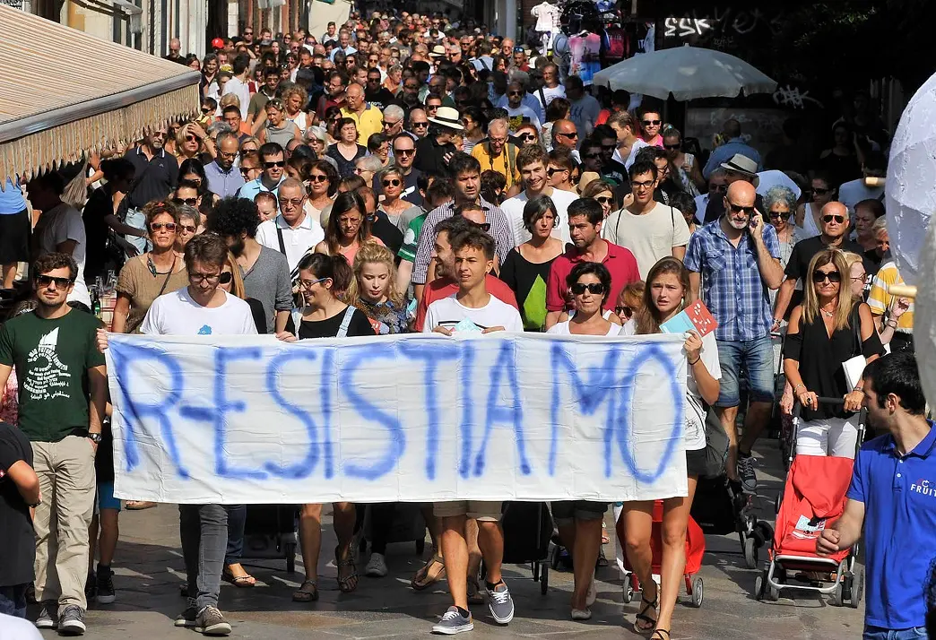 Interpress/Mazzega Venezia, 10.09.2016.-MANIFESTAZIONE "OCIO AE GAMBE CHE GO EL CAREO", ORGANIZZATA DAI RAGAZZI DEL GRUPPO GENERAZIONE '90.