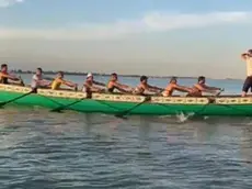 La barca veneziana in allenamento