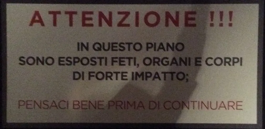 Il cartello posto prima della sezione "incriminata"