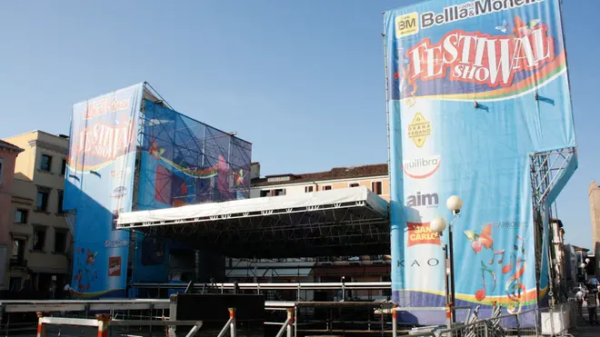 il palco del Festival Show in piazza Ferretto, Mestre