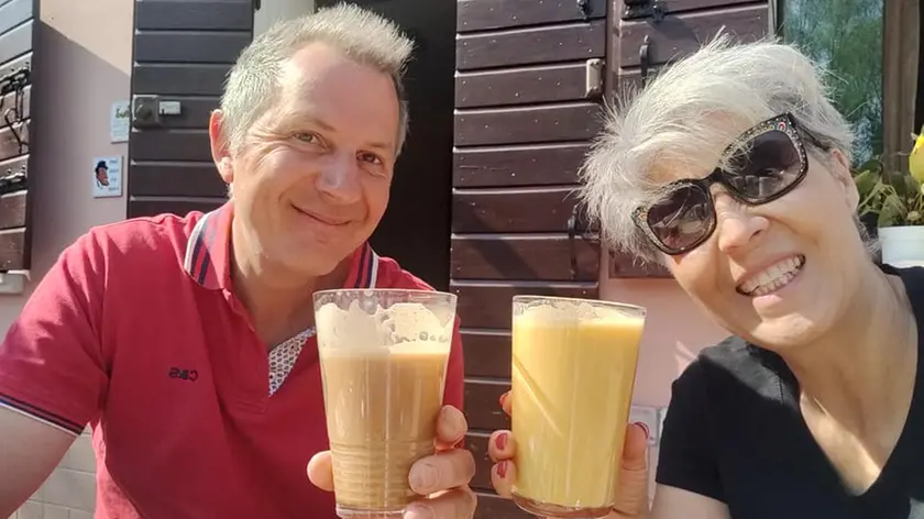 Angelo Zen in un momento felice con la moglie Patrizia