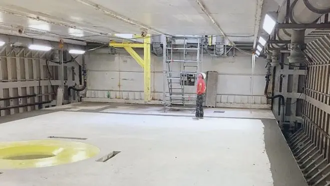 L'interno di un cassone del Mose
